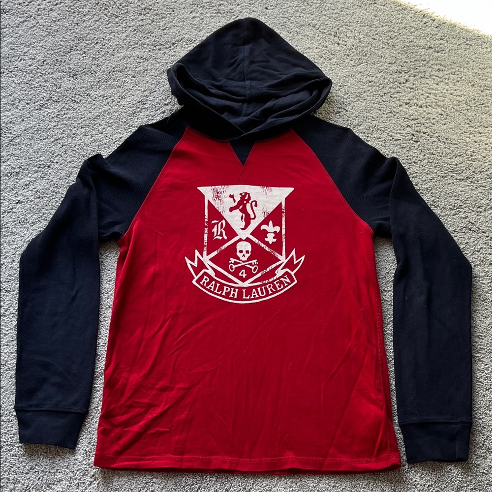 Ralph Lauren big boys Hoodie in Red and Dark Navy